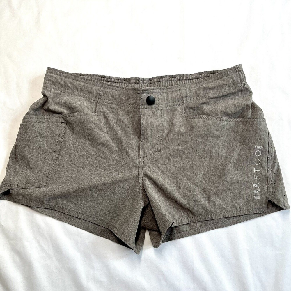 New AFTCO Women’s Microbyte Shorts Sz 6 Gray Drawstring American Fishing Tackle